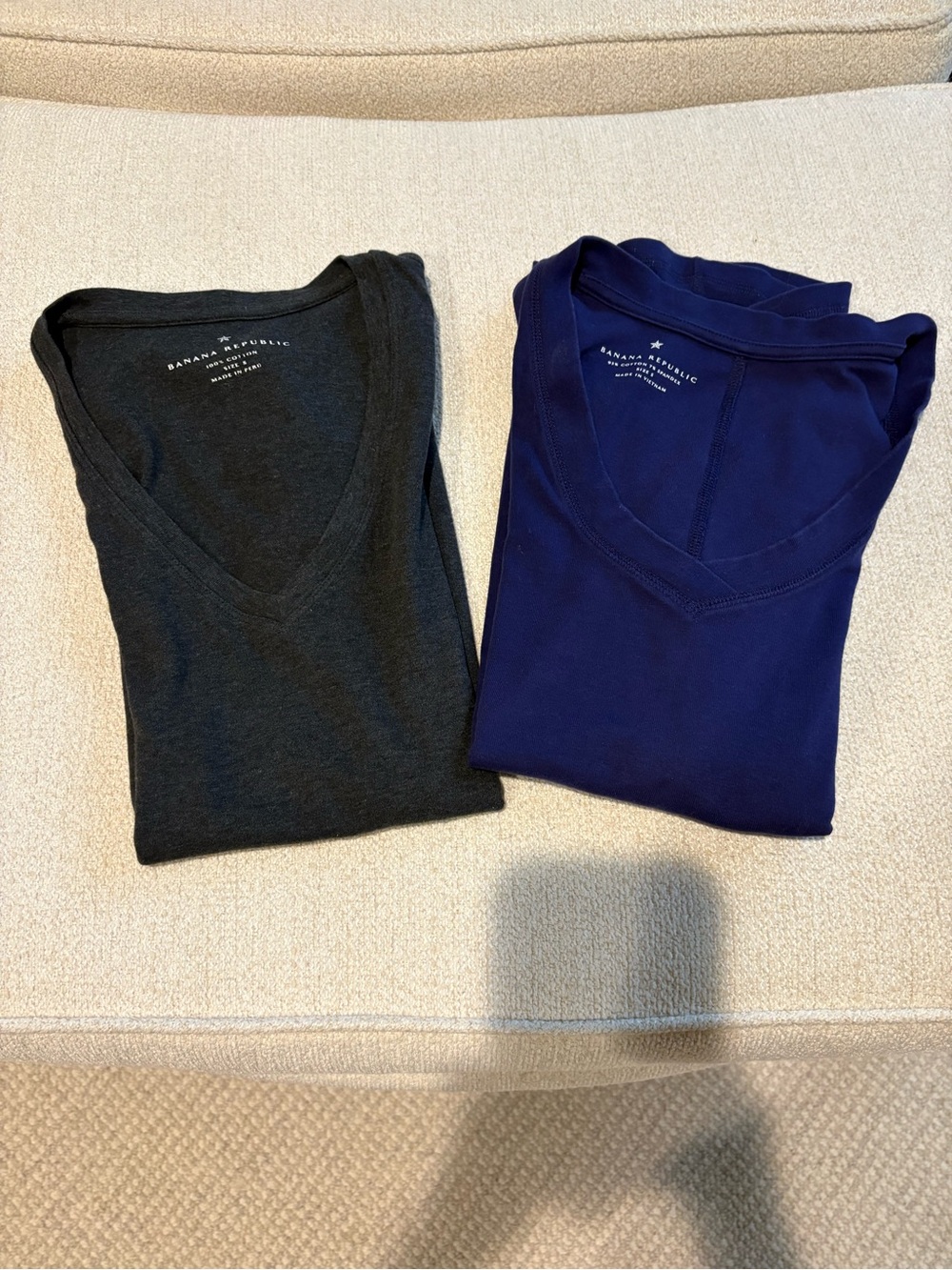 Banana Republic Kids V-Neck Tee - Dark Gray and Navy